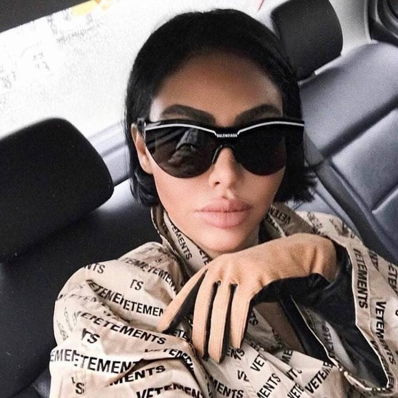 BALENCIAGA BB0004S  ACETATO BLACK GREY - Picture 5 of 11